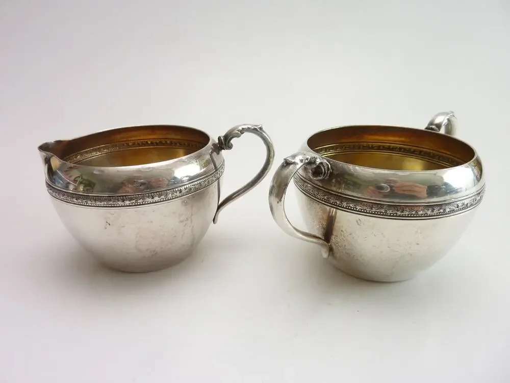 Vintage Viking Plating Silverplate Creamer Sugar Bowl Hostess Set Service
